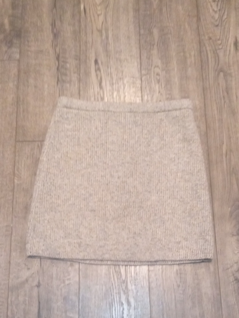 Zara Beige Ribbed Knit Mini Skirt